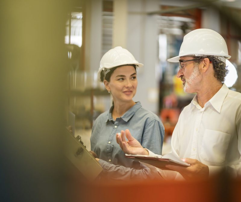 A new generation of engineers in a metal sheet factory. Studying work methods from supervisors or colleagues and studying by yourself be taught professionally